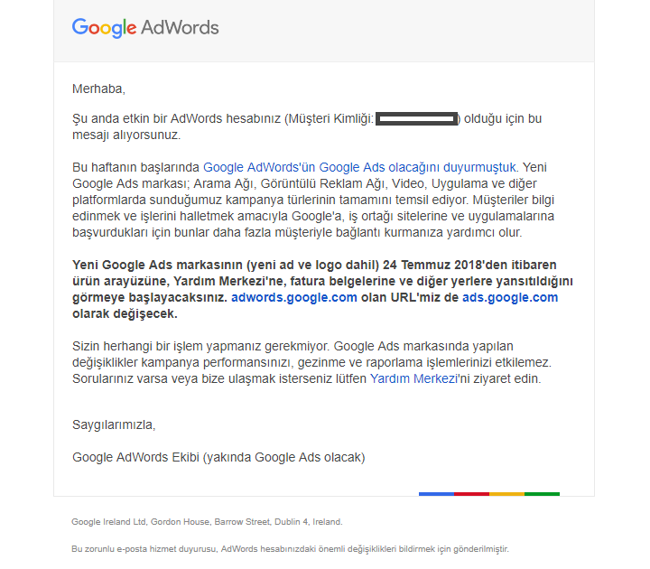 Google AdWords Google Ads Olarak Değişiyor